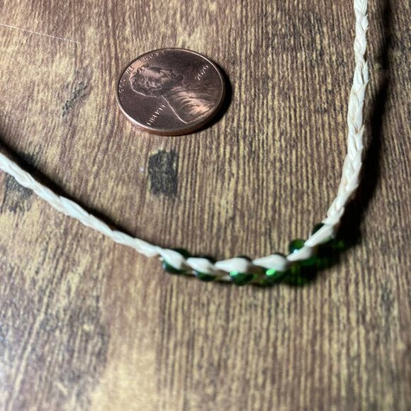 Adjustable Bohemian Friendship Bracelet with Green Glass Beads - Picture 10 of 10